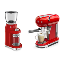 Macchina Caffè + Macina caffè Smeg Combo Rosso