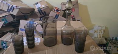Servizio set 12pz da tavola anni 60 grigio fumé