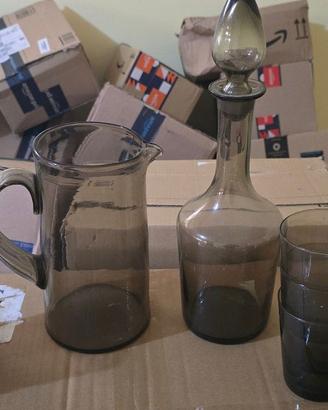 Servizio set 12pz da tavola anni 60 grigio fumé
