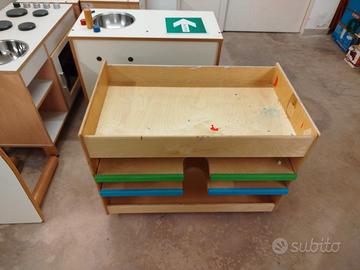 carrello attività infanzia in legno 