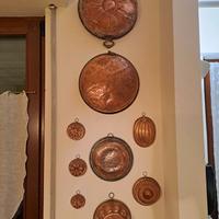 Collezione vintage stampi e teglie rame