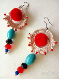 Orecchini pendenti bijoux donna con monachella