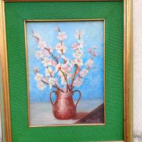 Dipinto - olio su tavoletta - Mazzo di fiori