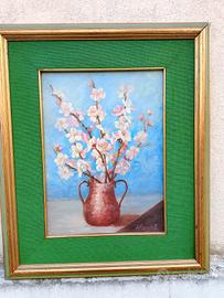 Dipinto - olio su tavoletta - Mazzo di fiori