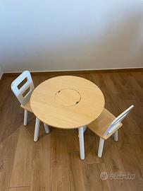 Tavolo Rotondo Bianco con 2 Sedie
