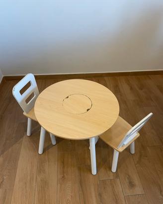 Tavolo Rotondo Bianco con 2 Sedie