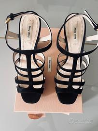 Sandalo Miu Miu con plateau nero
