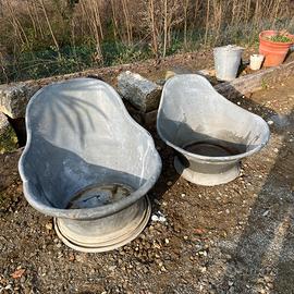 VASCA DA BAGNO FIORIERA IN ZINCO VINTAGE