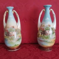 Coppia anfore antiche porcellana integre rare