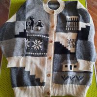 Cardigan pura lana fatto a mano