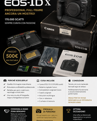 CANON EOS-1D X – 170.000 SCATTI – €500 | BERGAMO