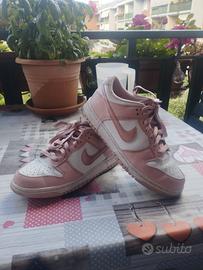 Nike dunk bianco/rosa antico 