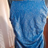 vestito brillantato azzurro/blu