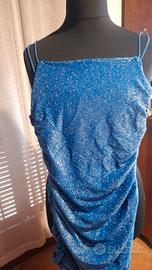 vestito brillantato azzurro/blu