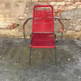 Sedia spaghetti vintage rossa