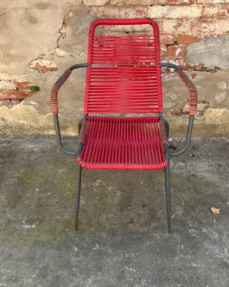 Sedia spaghetti vintage rossa