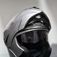 CASCO DIEFFE MODULARE DOPPIA VISIERA TITANIO OPACO