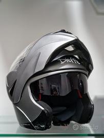 CASCO DIEFFE MODULARE DOPPIA VISIERA TITANIO OPACO