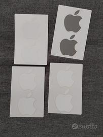 Lotto 8 Adesivi Sticker originali logo mela Apple