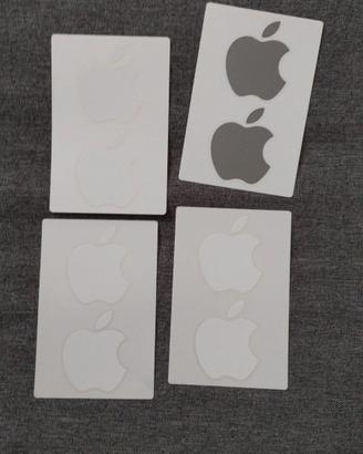 Lotto 8 Adesivi Sticker originali logo mela Apple