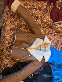 Giacca di pelle con pelliccia, Bershka