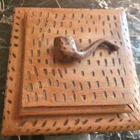🔥Raro Portatabacco in legno intarsiato a mano🔥