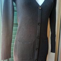 abito lungo abbottonatura falsa tasche laterali 