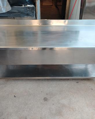 tavolo inox con ripiano misure 205x70 