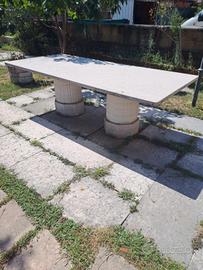 tavolo da giardino in marmo ROSA DI ASIAGO
