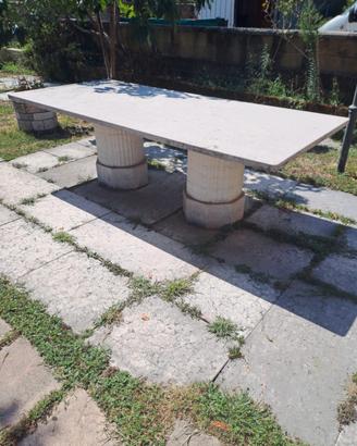 tavolo da giardino in marmo ROSA DI ASIAGO