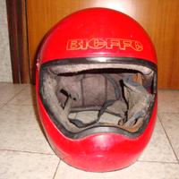 Casco Bieffe Rosso integrale vintage anni '70 '80