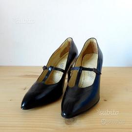 Scarpa t starp vintage pelle nera marca dieffe