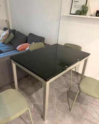 Tavolo da pranzo allungabile vetro temperato