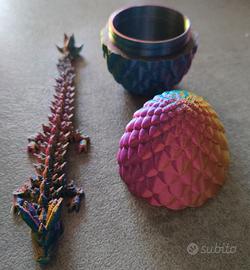 Drago 3D 16cm con uovo da collezione