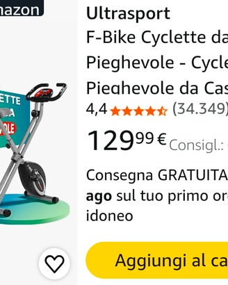 Ultrasport F-Bike Cyclette da Casa Pieghevole