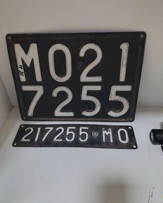 Targa automobilistica vintage 