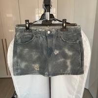 Minigonna in denim chiaro Pinko