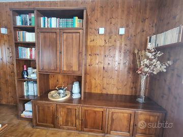 credenza libreria in noce massello