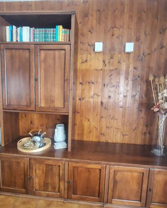 credenza libreria in noce massello
