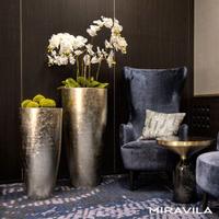 Fioriere alte decorative, colore oro 47x47x100cm