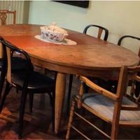 Tavolo tondo in radica estendibile