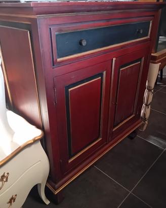 VECCHIA CREDENZA LACCATA e DIPINTA SHABBY CHIC