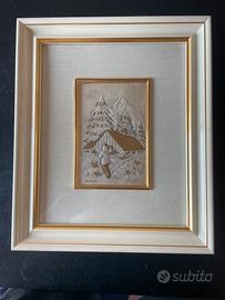 Quadro design su placca argento