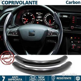 COPRIVOLANTE per SEAT Effetto FIBRA CARBONIO Nero