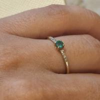 Anello Stroili con smeraldo e brillantini 