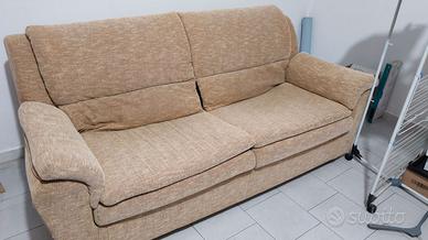 Divano letto 2/3 posti in tessuto beige