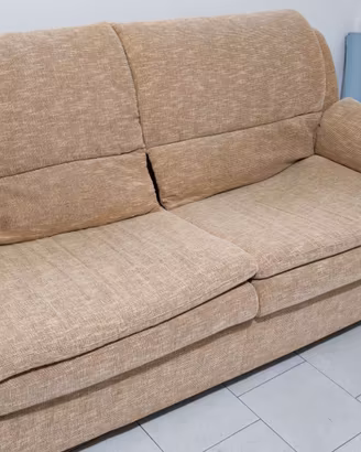 Divano letto 2/3 posti in tessuto beige
