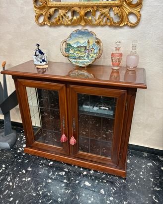 Vetrinetta sala due ante legno massello