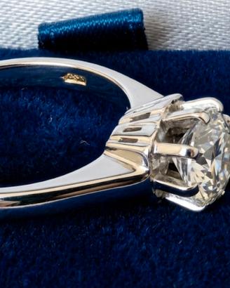 Anello di fidanzamento/matrimono in oro bianco con