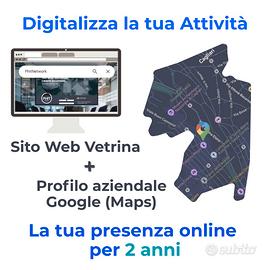 Sito web vetrina + Google Maps per 2 anni